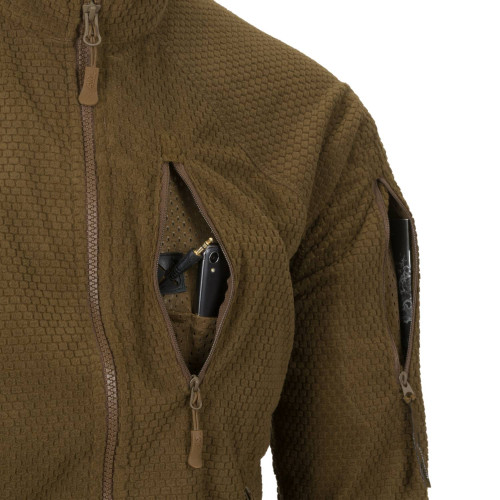Helikon-Tex Alpha Hoodie Jacket Grid Fleece Outdoor Mens Fishing Olive Green 